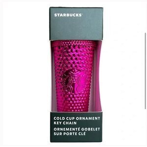 Starbucks Cold Cup Keychain Ornament Pink Sangria Holiday Christmas 2022